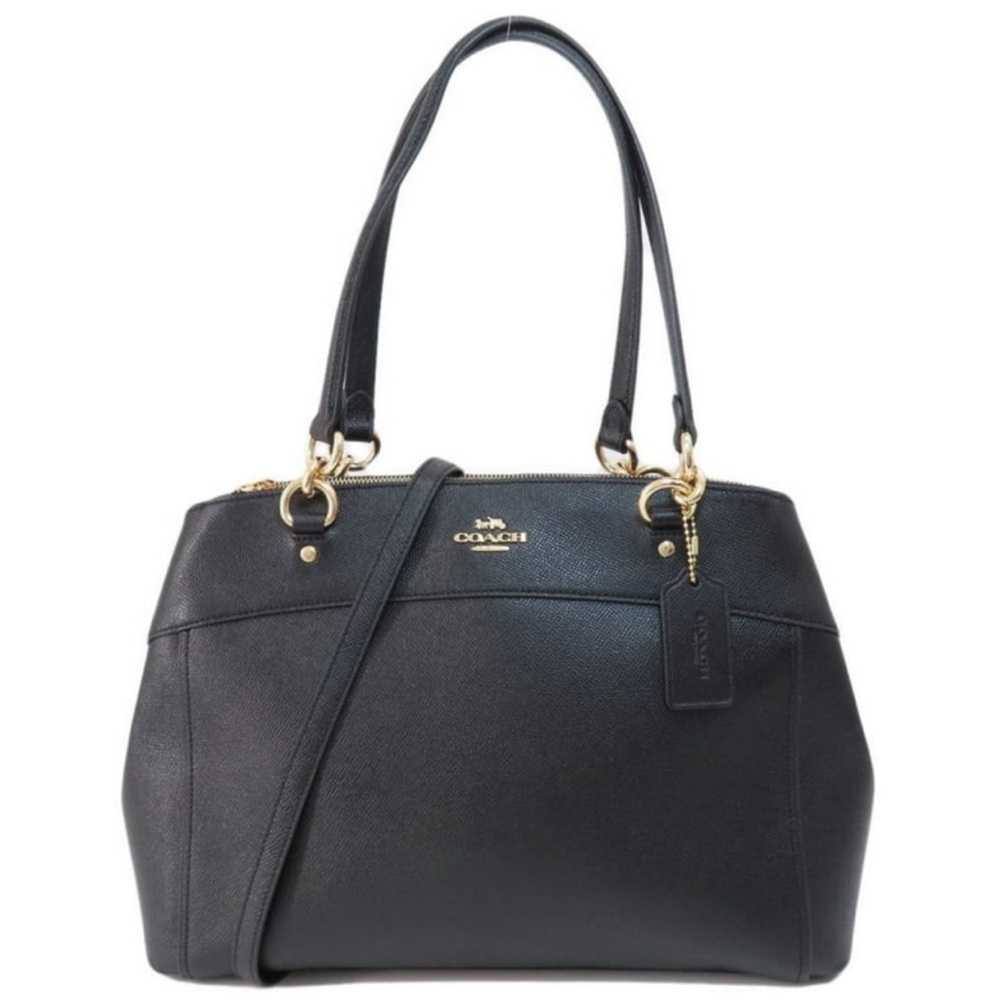 Coach Leather Satchel Bag in Black